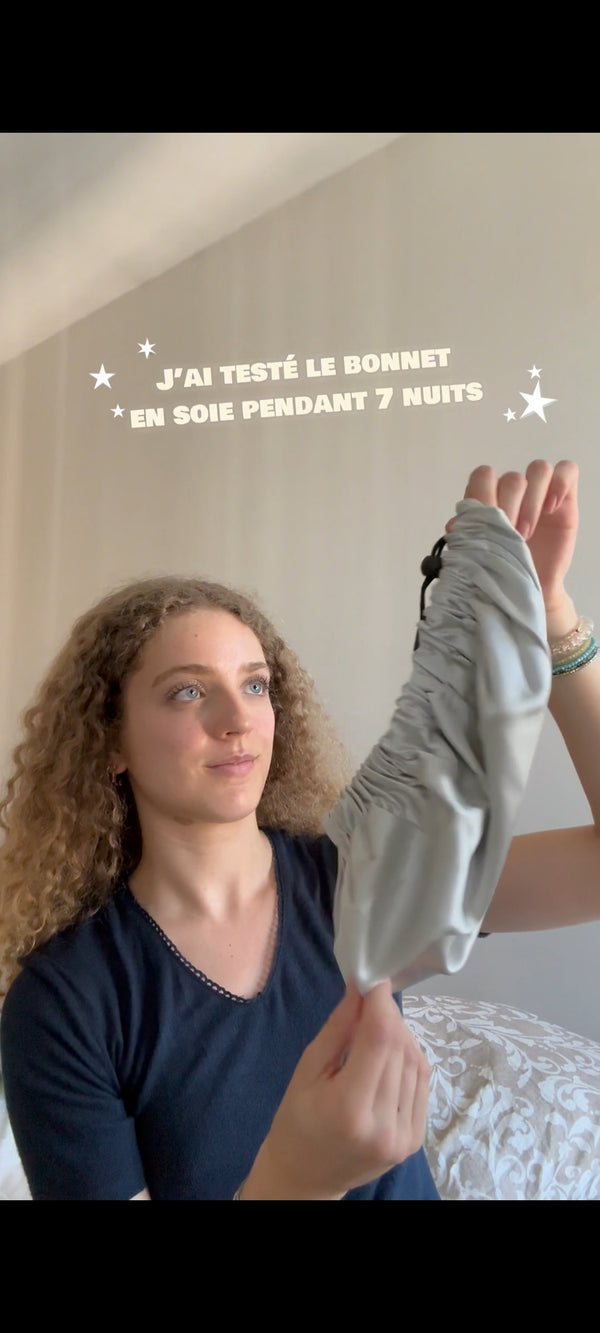 Avant-après pendant 7j avec le bonnet en soie